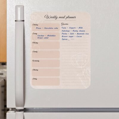 Beige flower meal planner