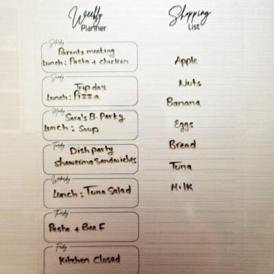 Transparent meal planner