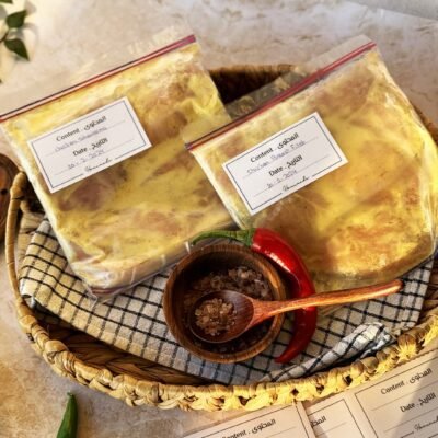 Alternative view of All natural fridge organizing - English & Arabic