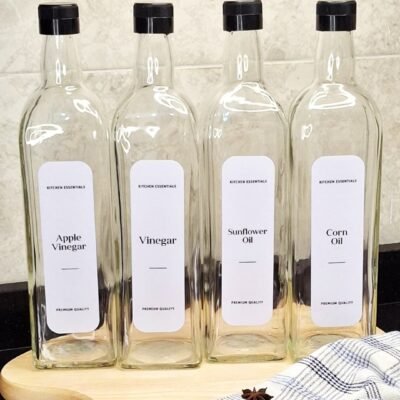 Alternative view of Square bottle 1000ml - White mode